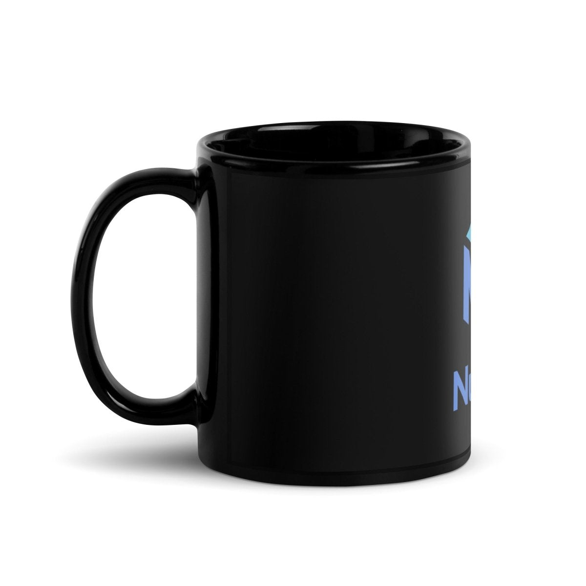 Image of the NumPy Stacked Logo Black Glossy Mug.
