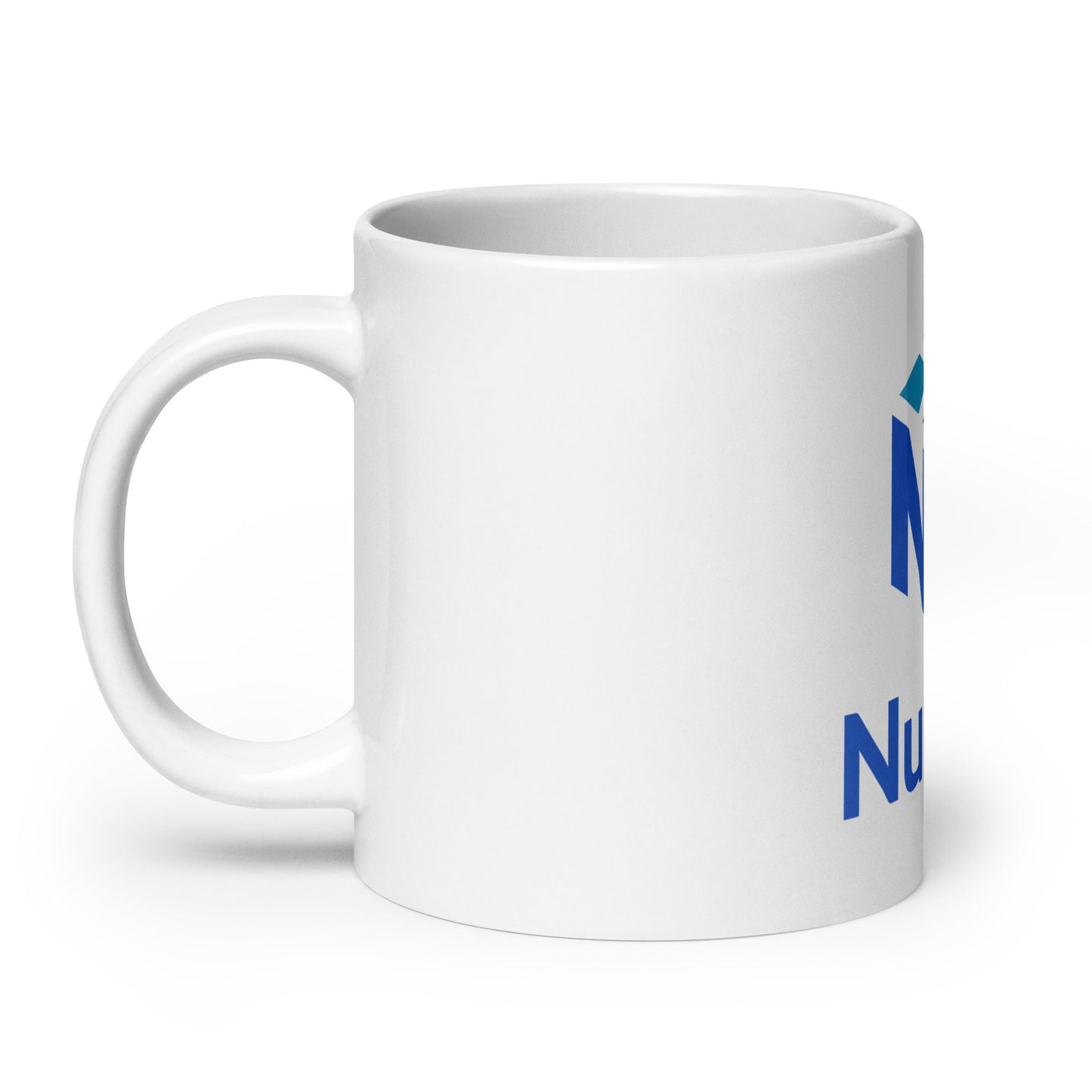 Image of the NumPy Stacked Logo White Glossy Mug.