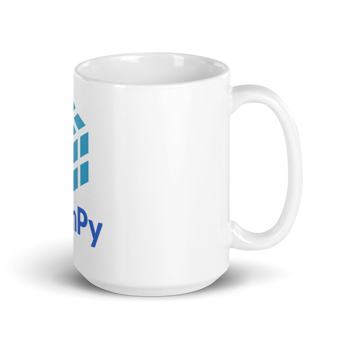 Image of the NumPy Stacked Logo White Glossy Mug.
