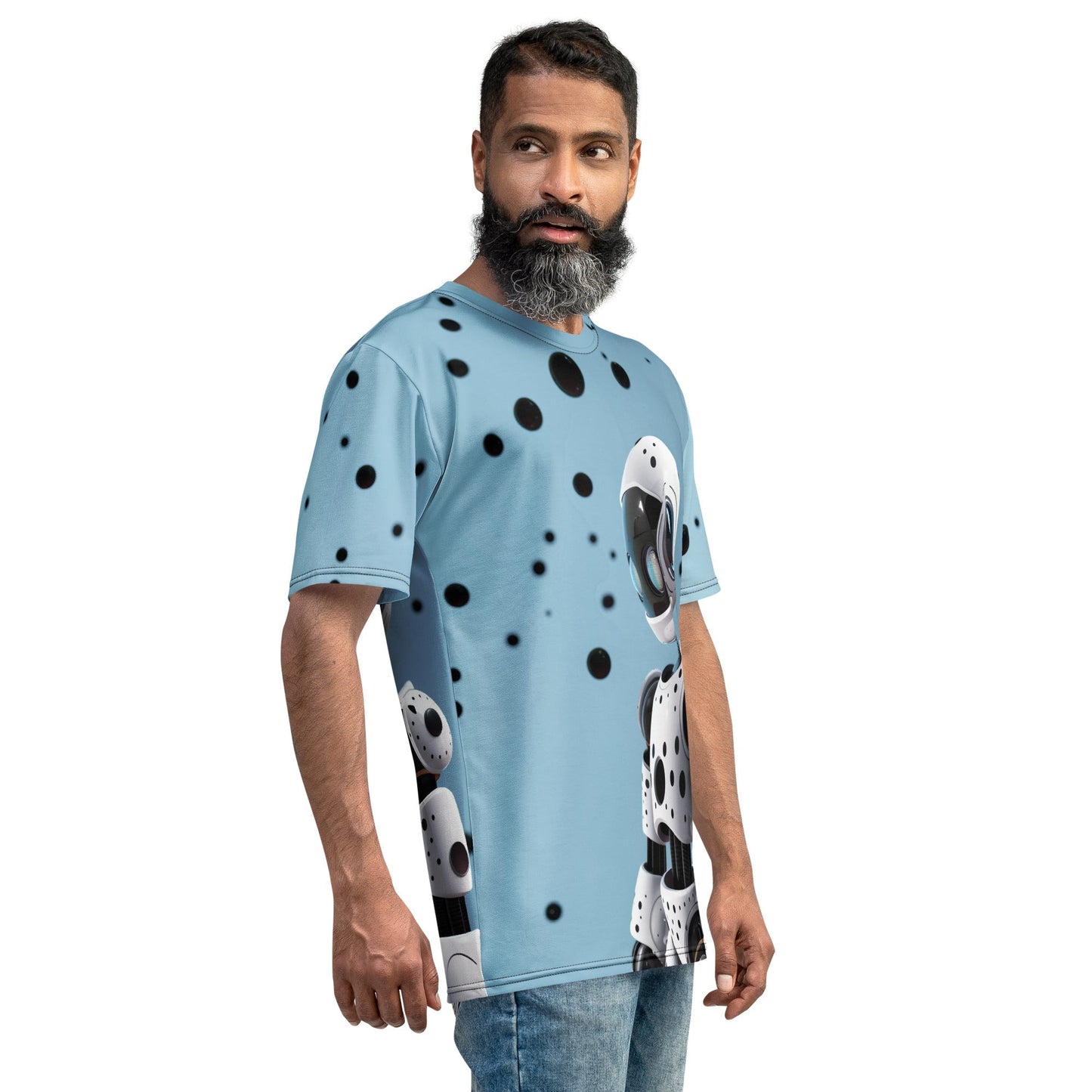 Product mockup photo of the Open Interpreter Robot Hero T Shirt (men).