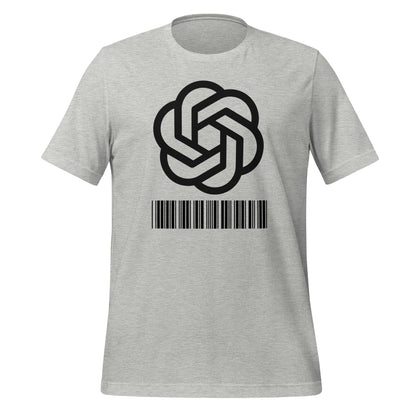 Product mockup photo of the Black Stacked 2018 2024 Barcode Logo T Shirt (unisex) Athletic Heather / M.
