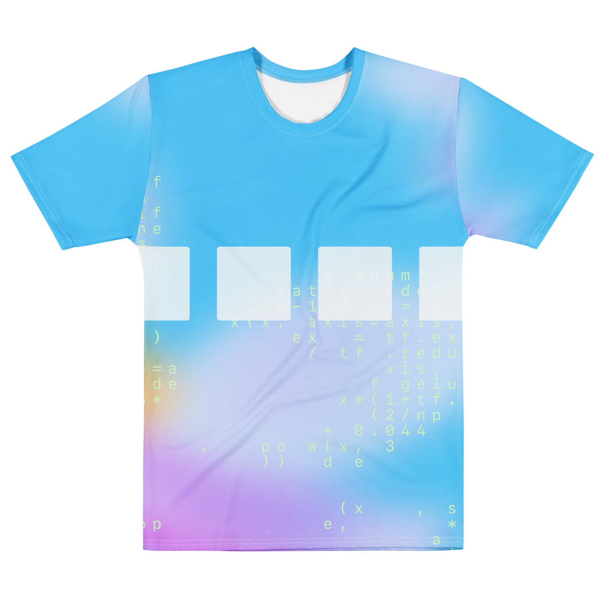 Product mockup photo of the Codex System Card Artwork T Shirt (men) M.