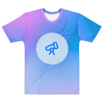 Product mockup photo of the Deep Research Artwork T Shirt (men) M.