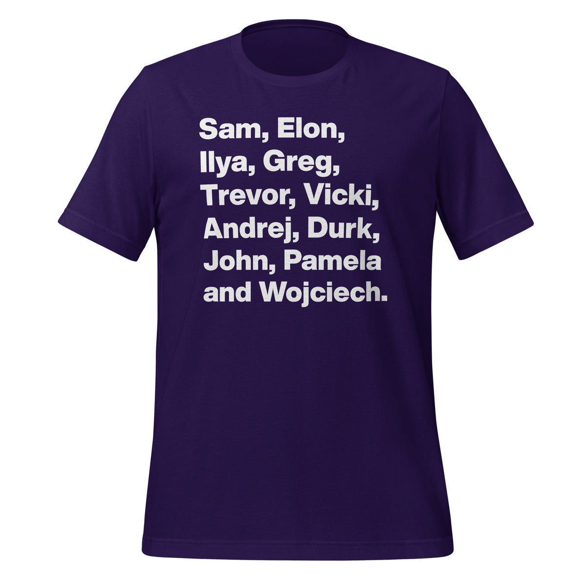 Image of the OpenAI Founders T-Shirt (unisex) Team Purple / M.