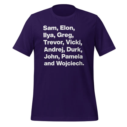Image of the OpenAI Founders T-Shirt (unisex) Team Purple / M.