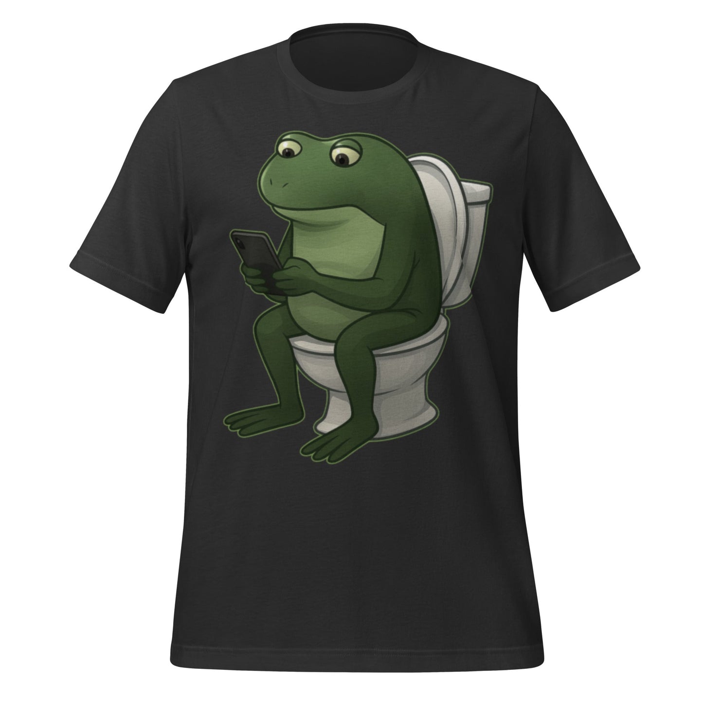 Image of the Froge Watching Sora 2 T-Shirt (unisex) Dark Grey / M.