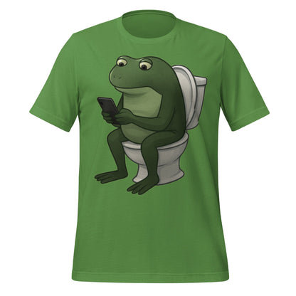 Image of the Froge Watching Sora 2 T-Shirt (unisex) Leaf / M.