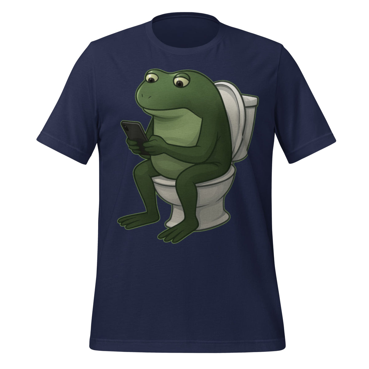 Image of the Froge Watching Sora 2 T-Shirt (unisex) Navy / M.