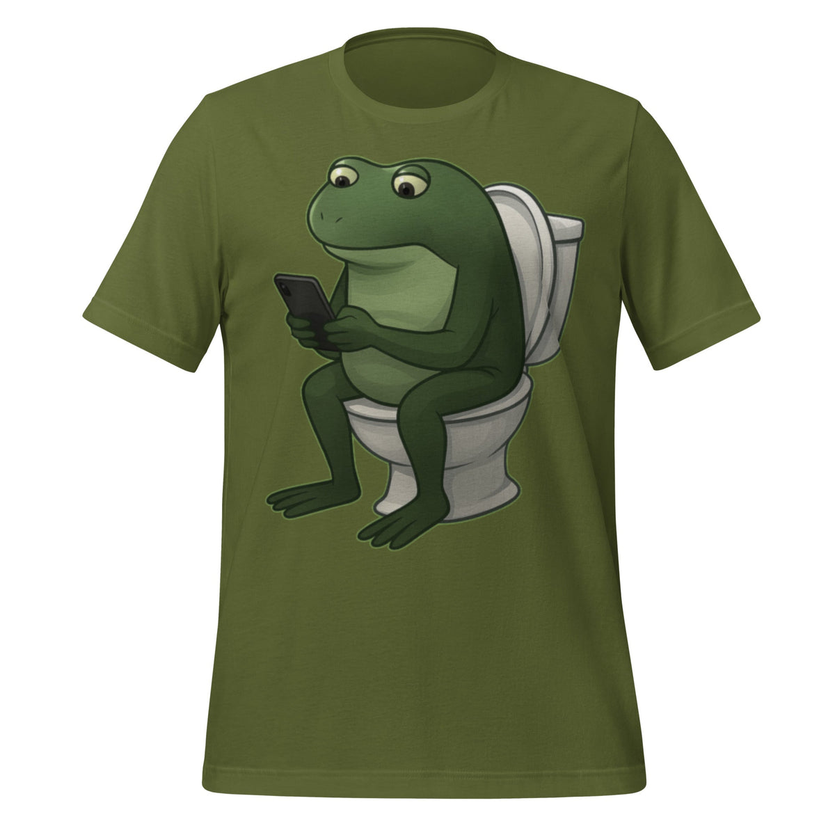 Image of the Froge Watching Sora 2 T-Shirt (unisex) Olive / M.