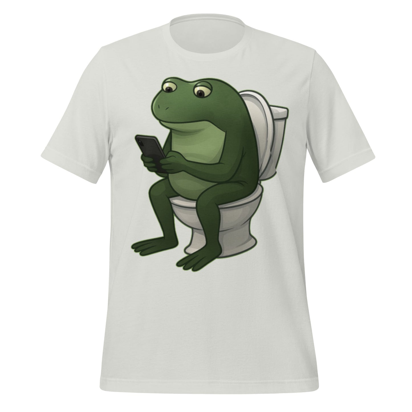 Image of the Froge Watching Sora 2 T-Shirt (unisex) Silver / M.