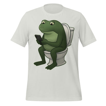Image of the Froge Watching Sora 2 T-Shirt (unisex) Silver / M.