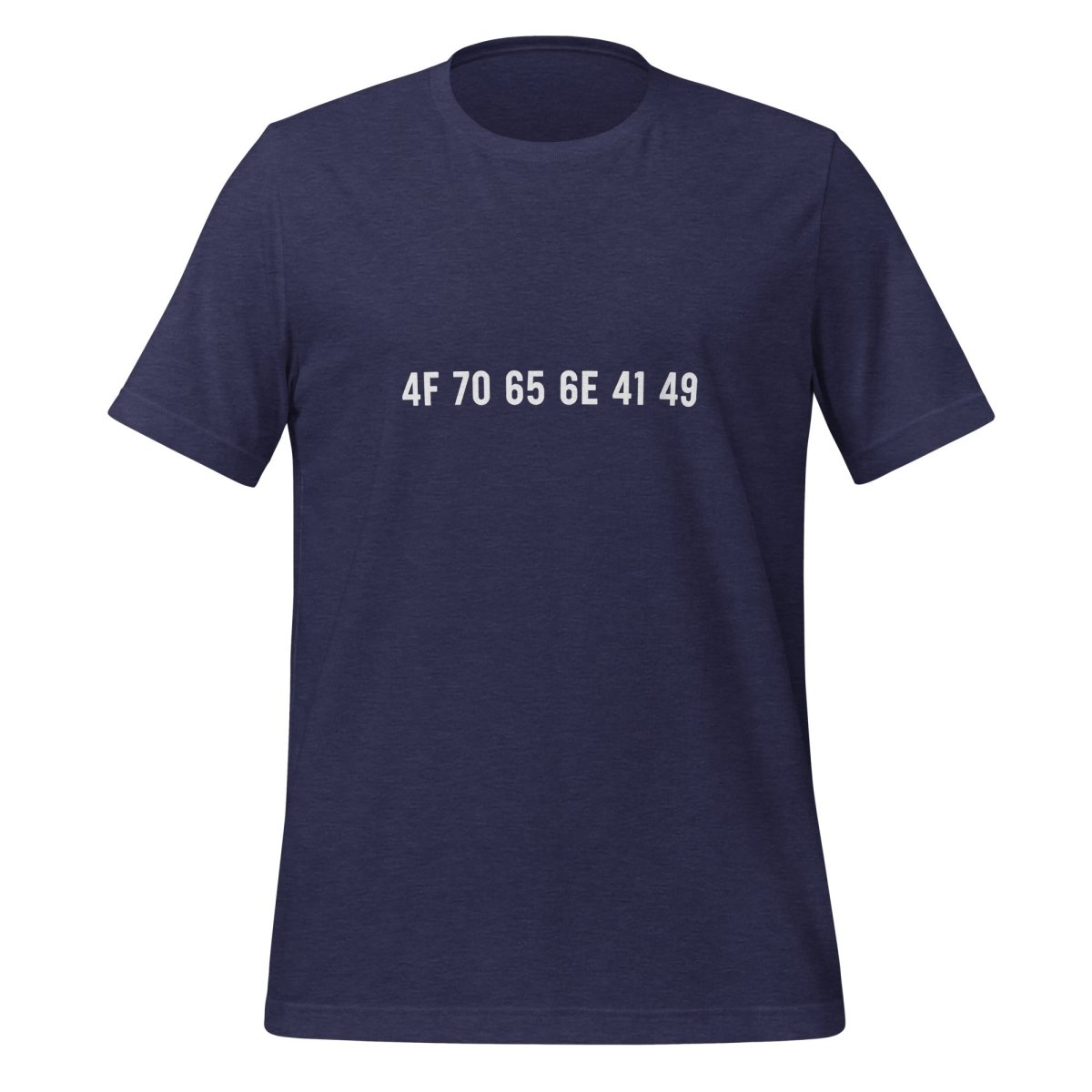 Image of the OpenAI HEX ASCII T-Shirt (unisex) Heather Midnight Navy / M.