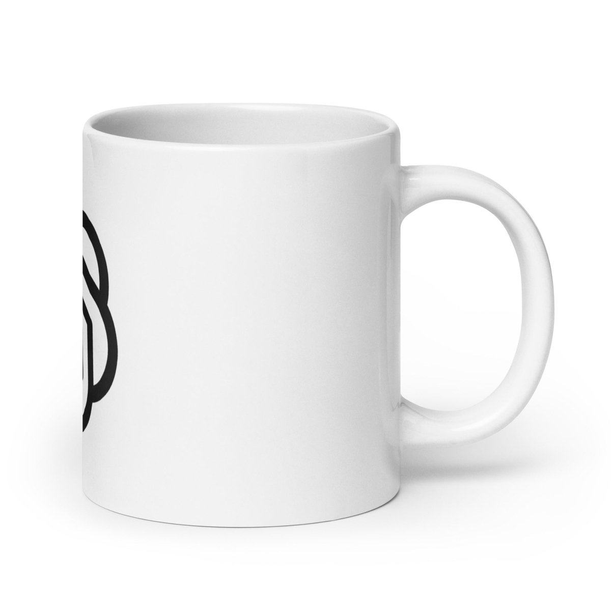 Mockup image of the OpenAI 2018-2024 Icon on White Glossy Mug.