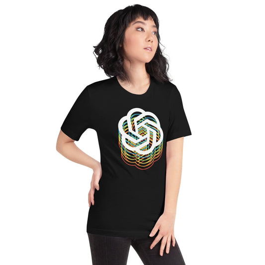 Product mockup photo of the Icon Spectrum T Shirt (unisex).