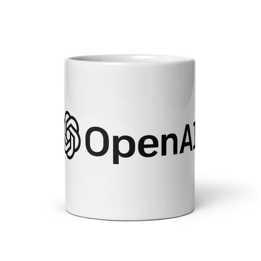 OpenAI Logo White Glossy Mug - AI Store