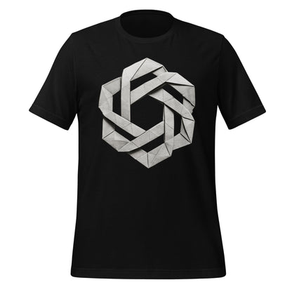 Product mockup photo of the OpenAI Origami T Shirt (unisex) Black / M.