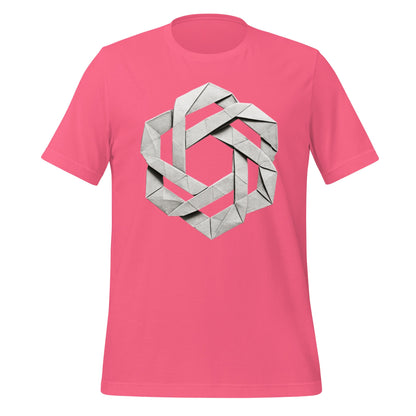 Product mockup photo of the OpenAI Origami T Shirt (unisex) Charity Pink / M.