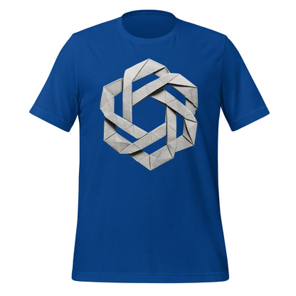 Product mockup photo of the OpenAI Origami T Shirt (unisex) True Royal / M.