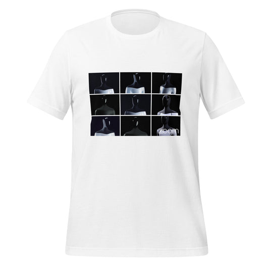 Product mockup photo of the Optimus Zoom Call T Shirt (unisex) White / M.