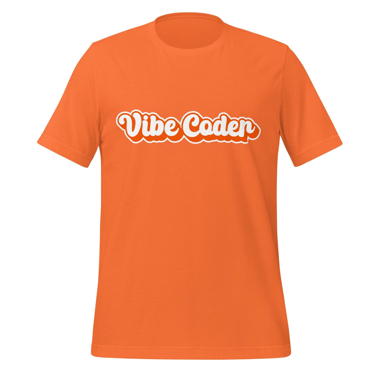 Image of the Orange Vibe Coder T-Shirt (unisex) Orange / XS.