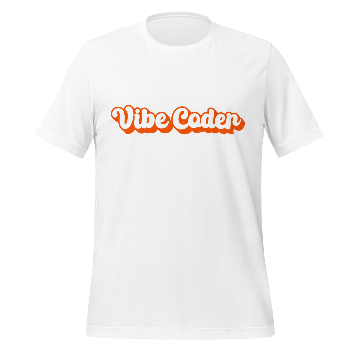 Image of the Orange Vibe Coder T-Shirt (unisex) White / XS.