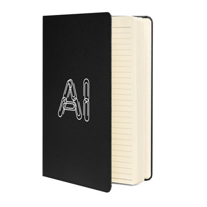 Product mockup photo of the Paper Clips AI Hardcover Bound Notebook.