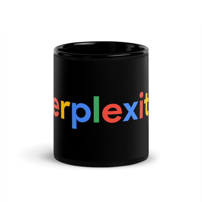 Image of the Perplexity Search Logo Black Glossy Mug 11 oz.