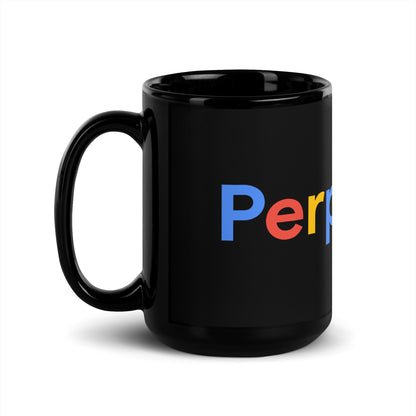 Image of the Perplexity Search Logo Black Glossy Mug.