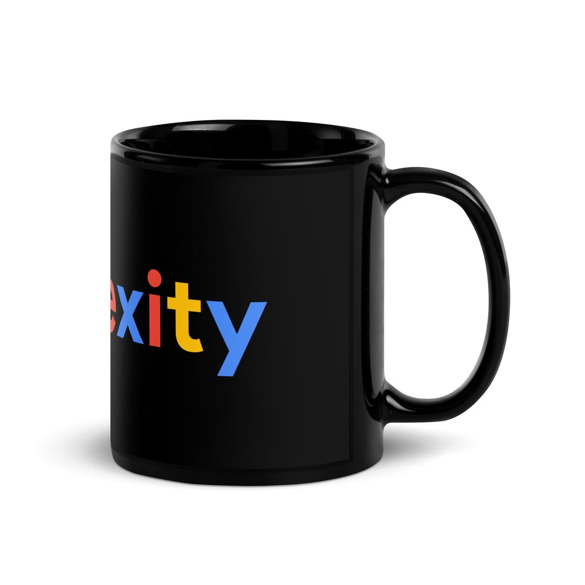 Image of the Perplexity Search Logo Black Glossy Mug.