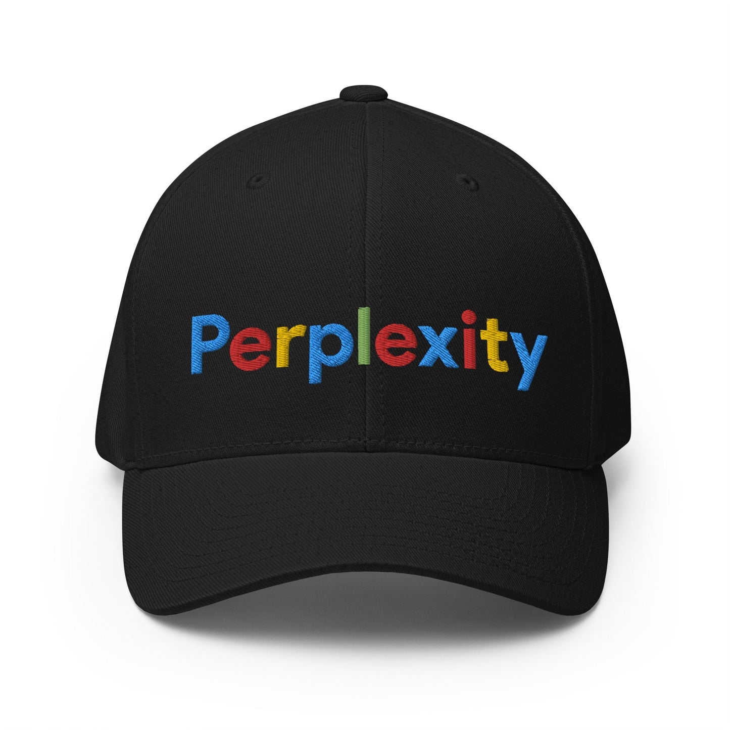 Image of the Perplexity Search Logo Embroidered Closed-Back Baseball Cap Black / S/M.