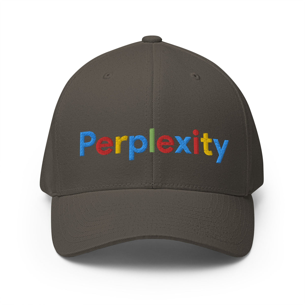 Image of the Perplexity Search Logo Embroidered Closed-Back Baseball Cap Dark Grey / S/M.