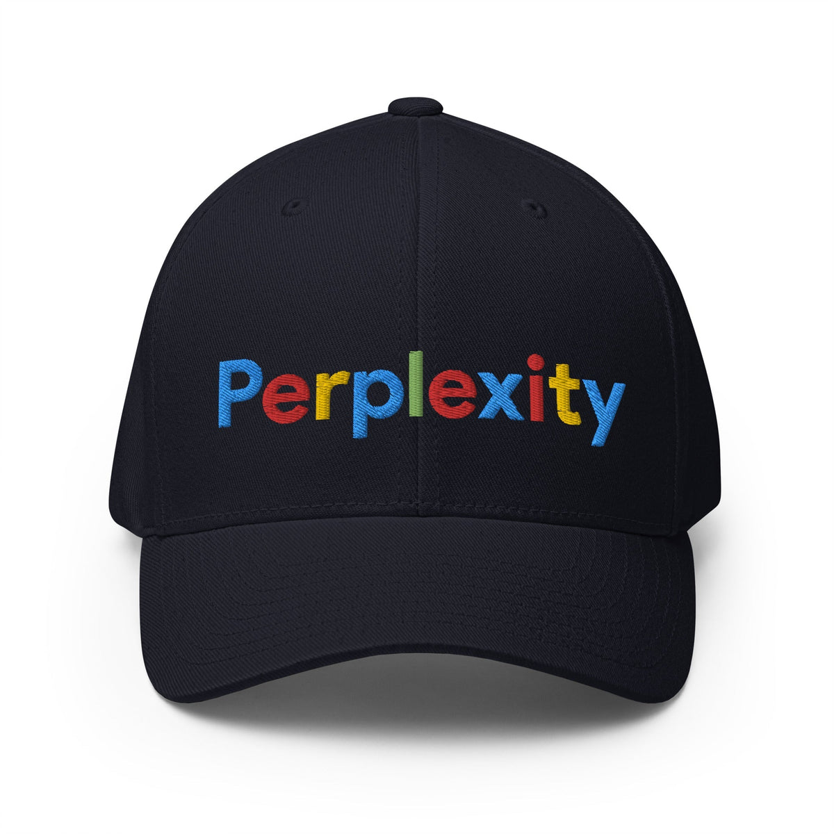 Image of the Perplexity Search Logo Embroidered Closed-Back Baseball Cap Dark Navy / S/M.