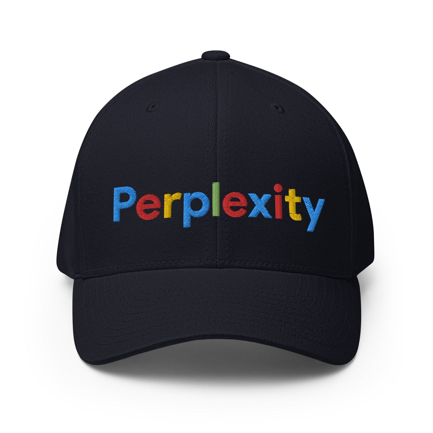 Image of the Perplexity Search Logo Embroidered Closed-Back Baseball Cap Dark Navy / S/M.