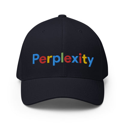Image of the Perplexity Search Logo Embroidered Closed-Back Baseball Cap Dark Navy / S/M.