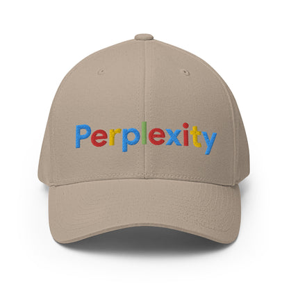 Image of the Perplexity Search Logo Embroidered Closed-Back Baseball Cap Khaki / S/M.