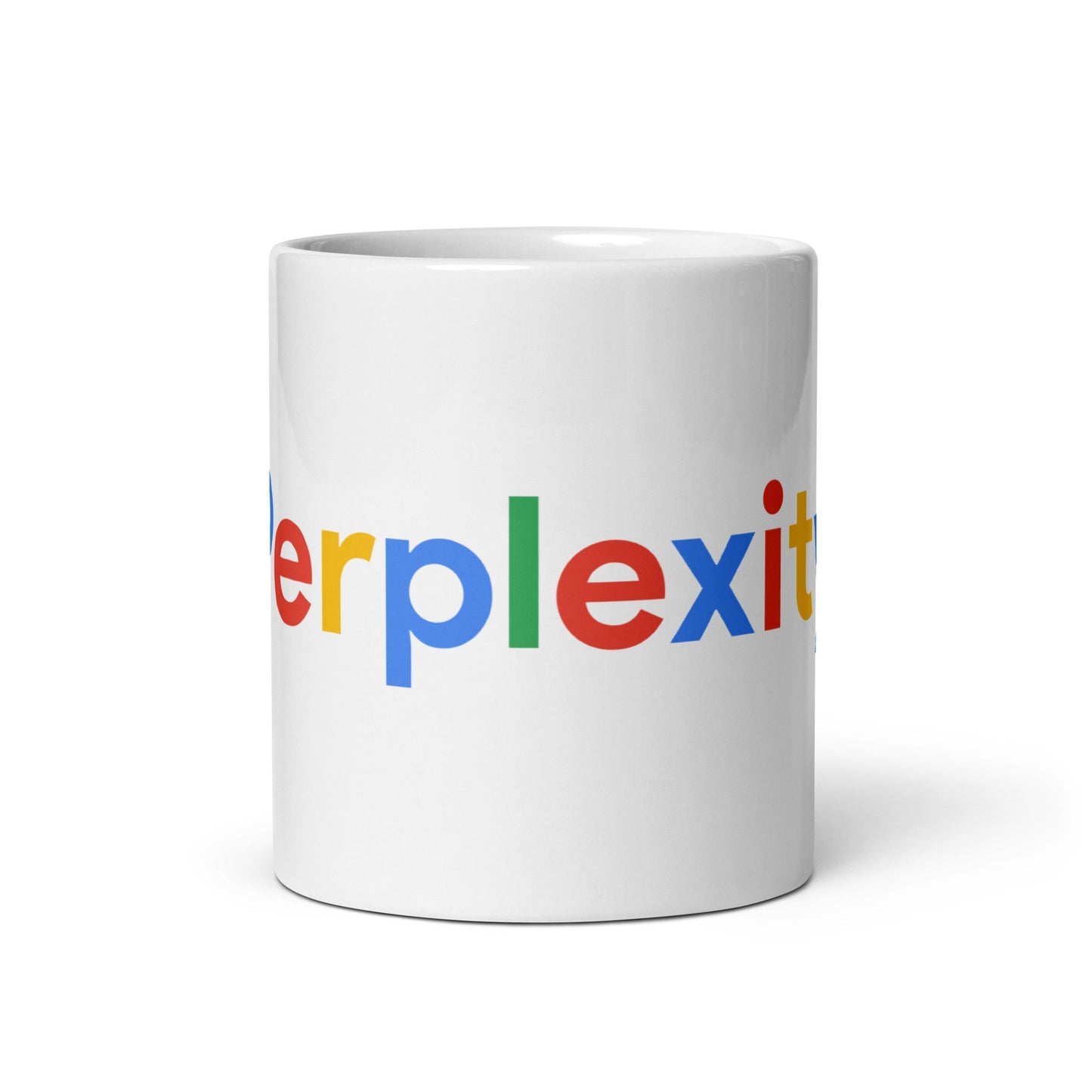 Image of the Perplexity Search Logo White Glossy Mug 11 oz.