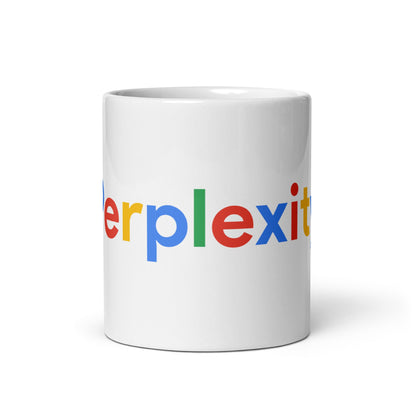 Image of the Perplexity Search Logo White Glossy Mug 11 oz.