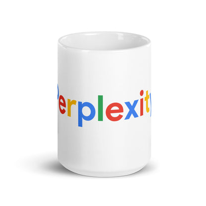 Image of the Perplexity Search Logo White Glossy Mug 15 oz.