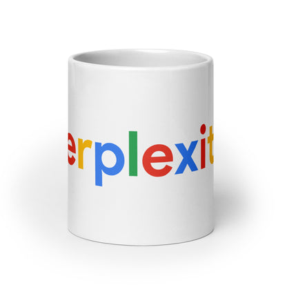 Image of the Perplexity Search Logo White Glossy Mug 20 oz.