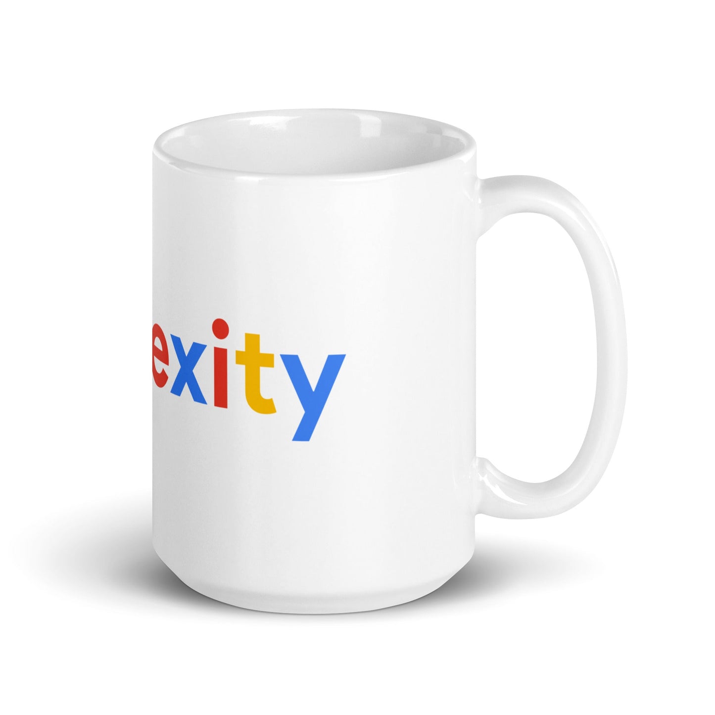 Image of the Perplexity Search Logo White Glossy Mug.