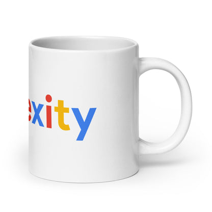 Image of the Perplexity Search Logo White Glossy Mug.