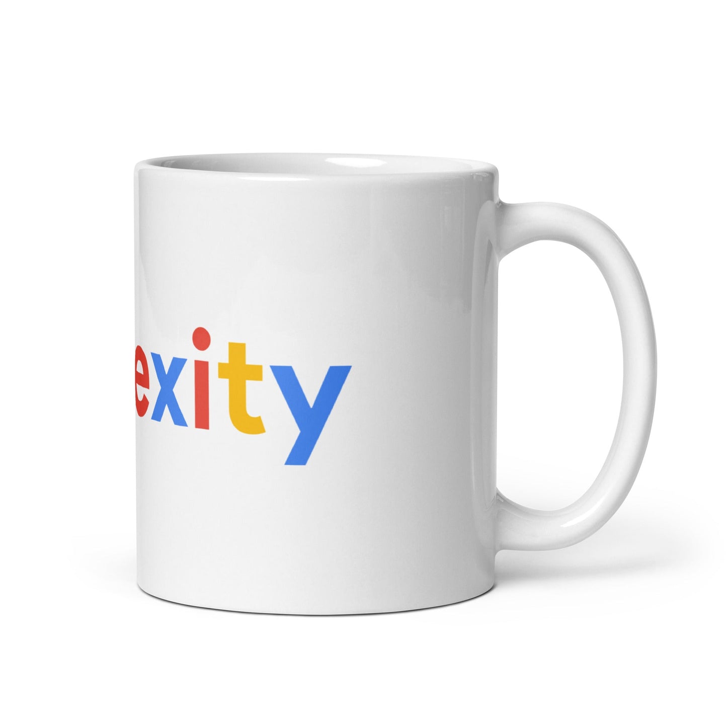 Image of the Perplexity Search Logo White Glossy Mug.