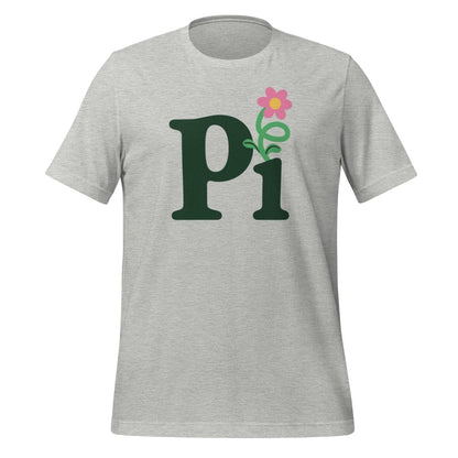 Product mockup photo of the Pi Flower T Shirt (unisex) Athletic Heather / M.