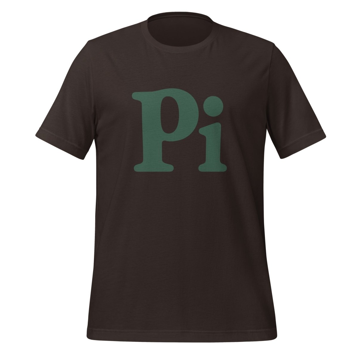 Product mockup photo of the Pi T-Shirt (unisex) Brown / M.