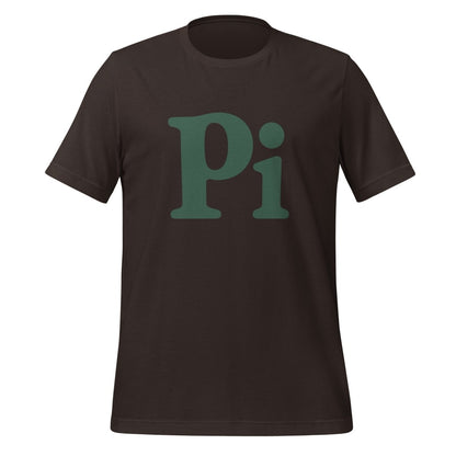 Product mockup photo of the Pi T-Shirt (unisex) Brown / M.
