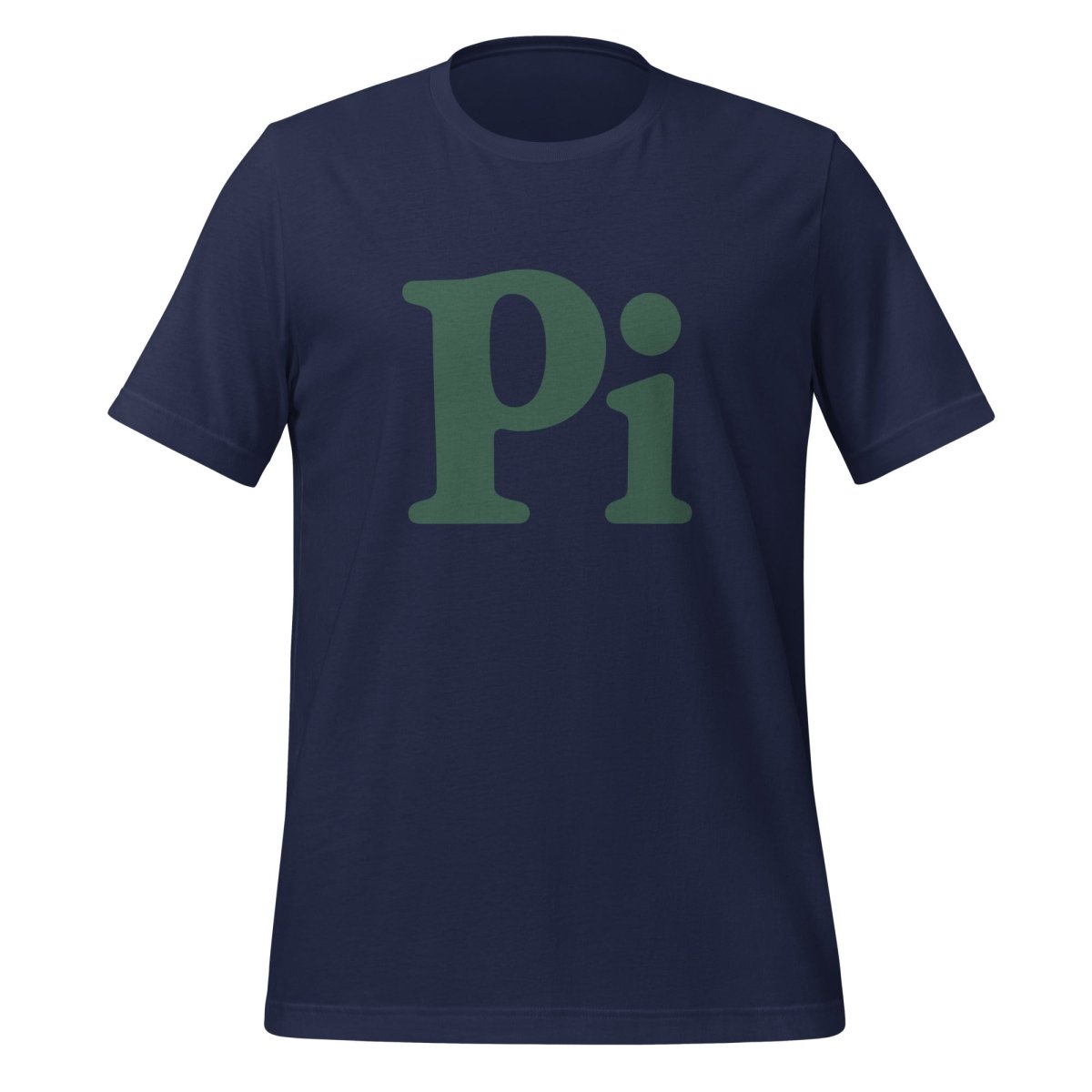 Product mockup photo of the Pi T-Shirt (unisex) Navy / M.