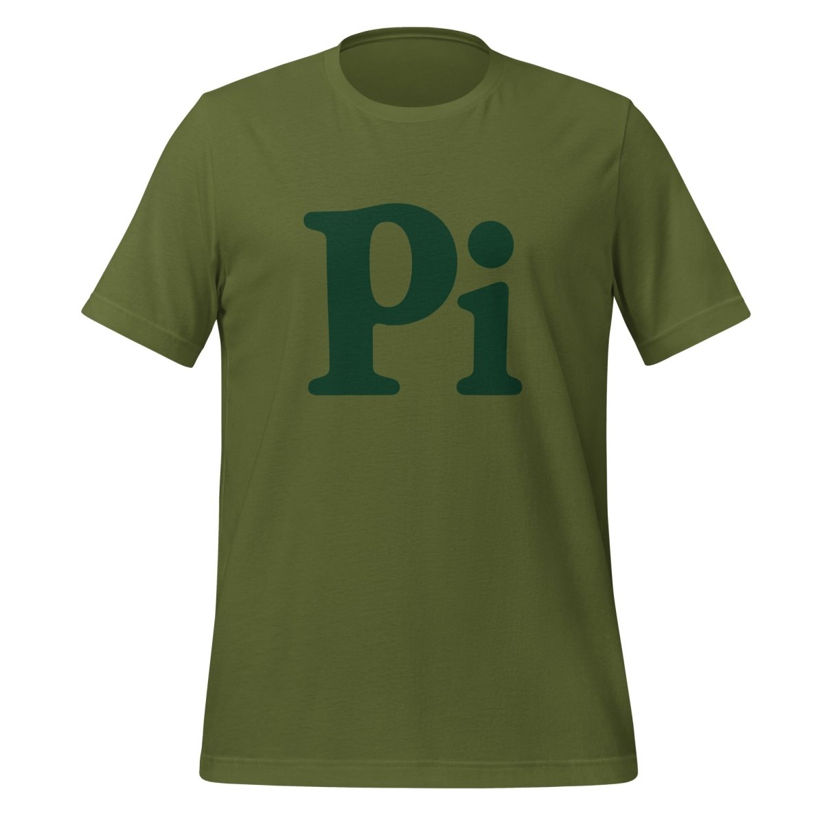 Product mockup photo of the Pi T-Shirt (unisex) Olive / M.