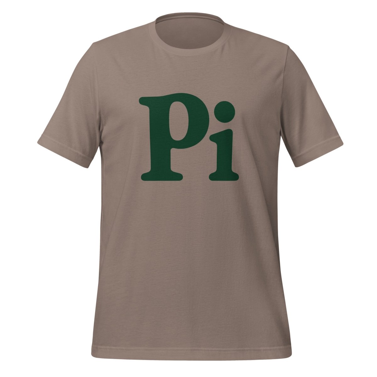 Product mockup photo of the Pi T-Shirt (unisex) Pebble / M.