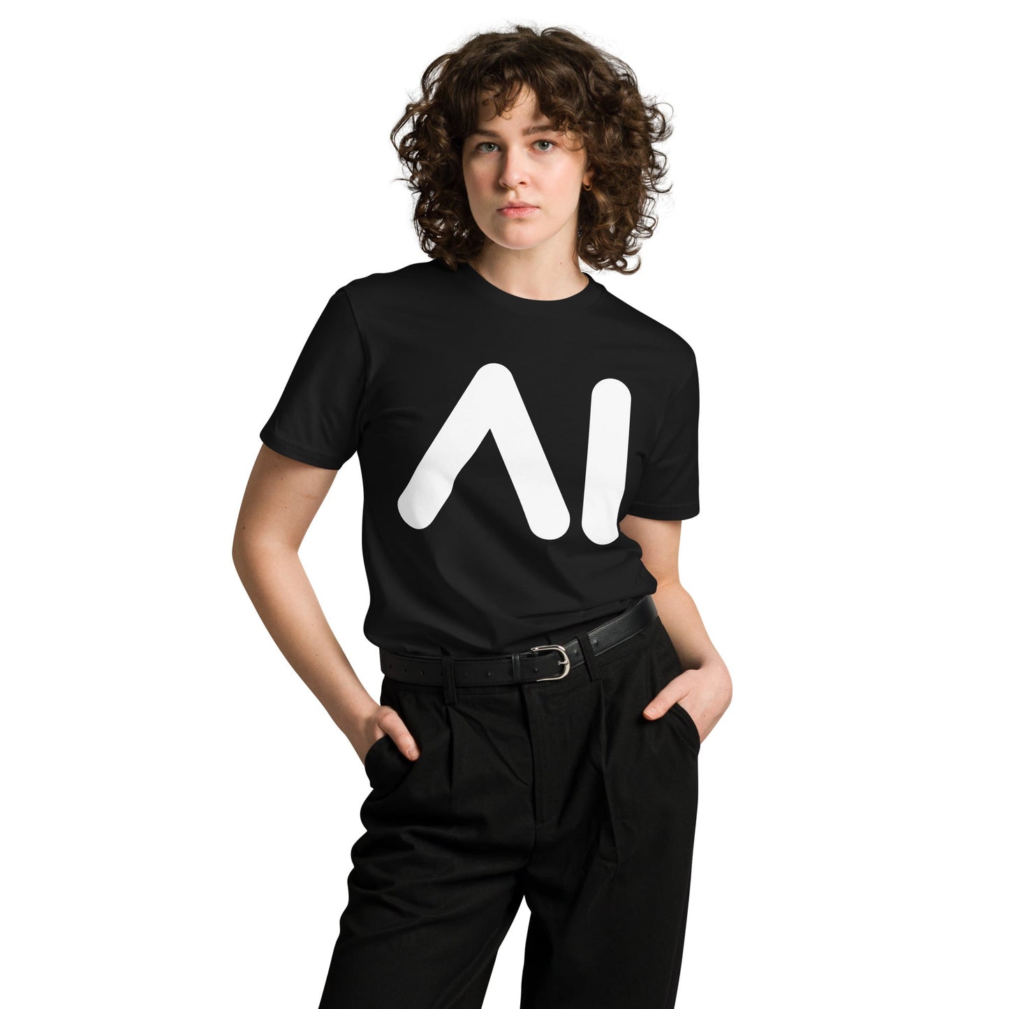 Product mockup photo of the Premium AI Logo T Shirt (unisex).