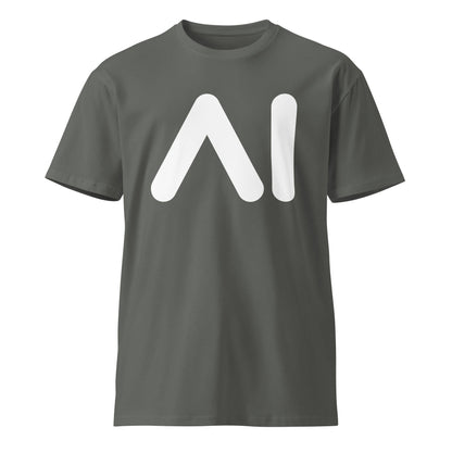 Product mockup photo of the Premium AI Logo T Shirt (unisex) Charcoal / M.